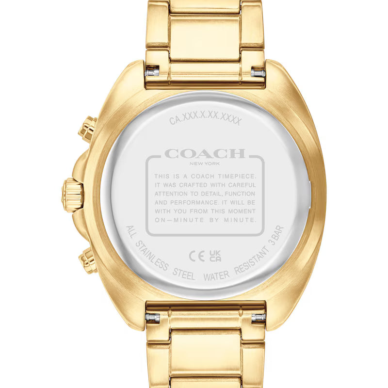 Coach Charter Gold-Tone IP Chronograph Black Dial Men's Watch - 14602703