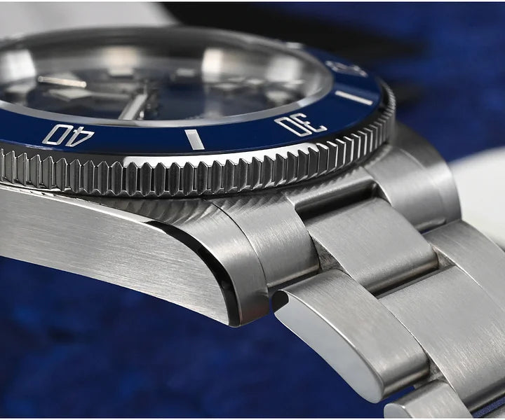 San Martin 40mm Blue Dial New Diver Mane's Watch - SN0111-G