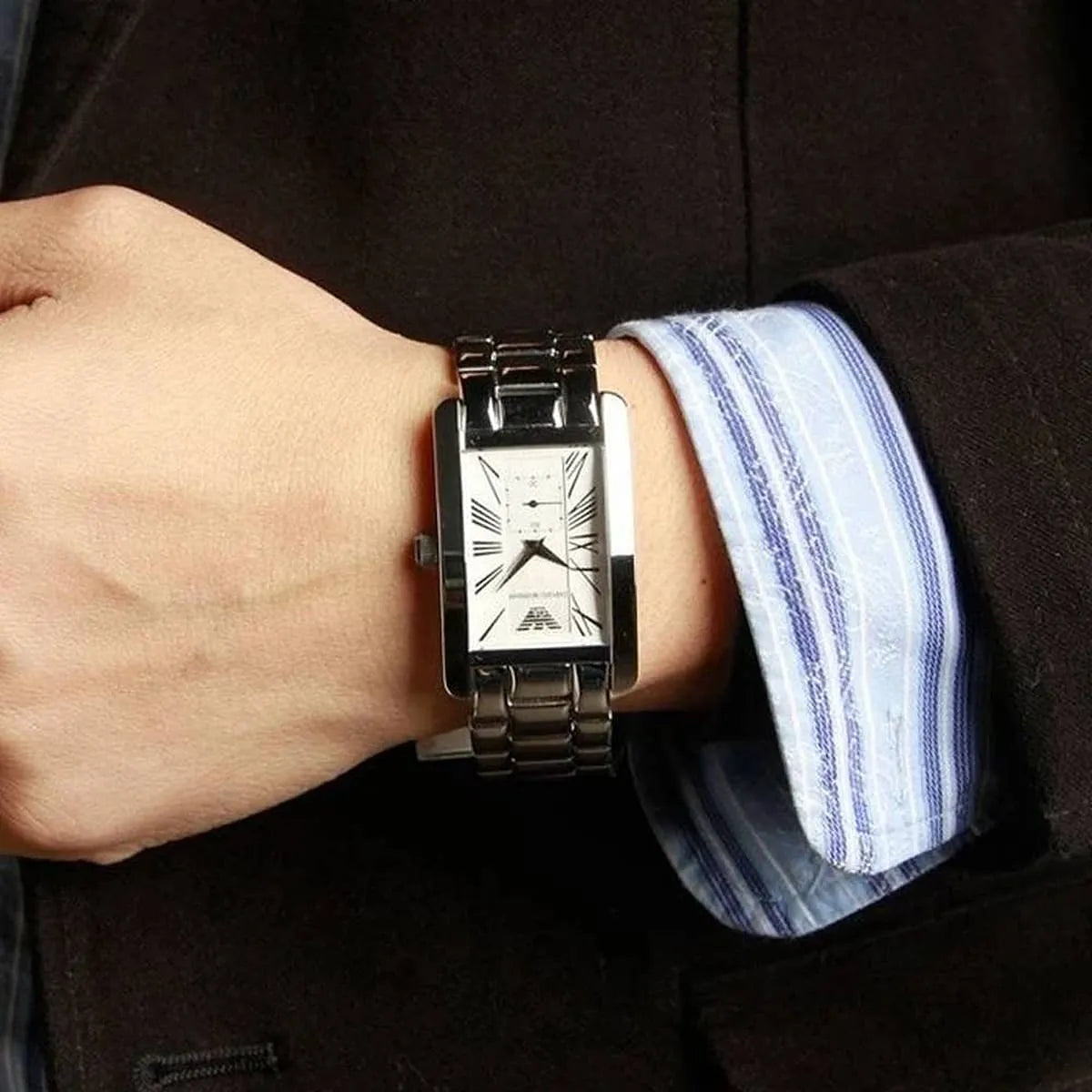 Emporio Armani Silver dial Metal belt with Silver color Men's Watch - AR0145