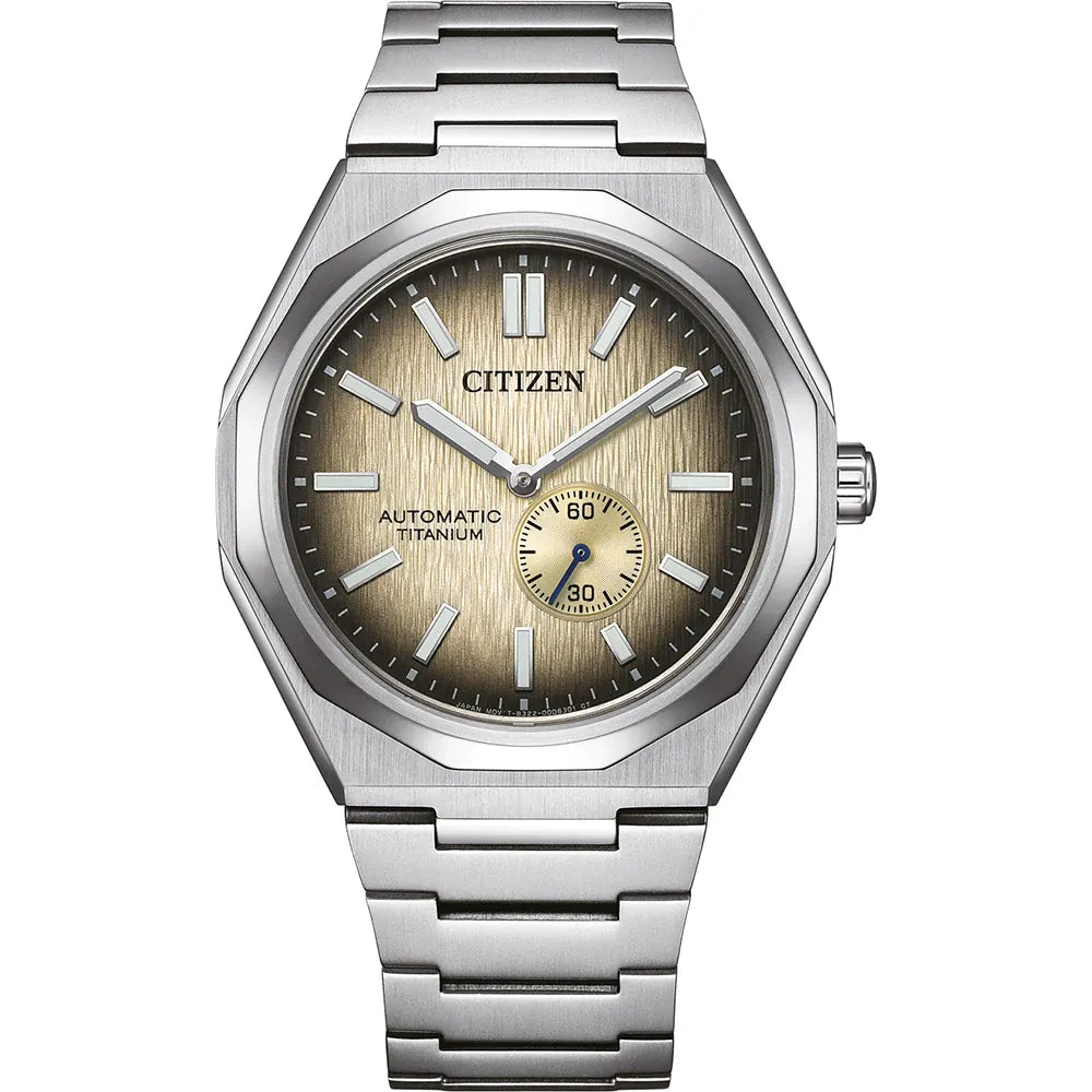 Citizen Super Titanium Zenshin 60 Champagne Dial Small Second Men's Watch - NK5020-58P