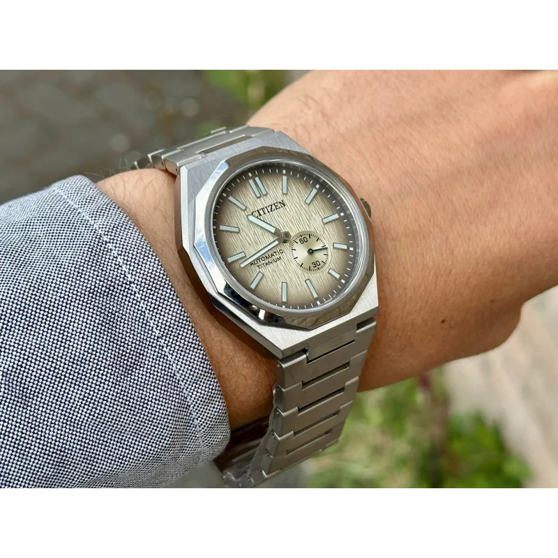 Citizen Super Titanium Zenshin 60 Champagne Dial Small Second Men's Watch - NK5020-58P