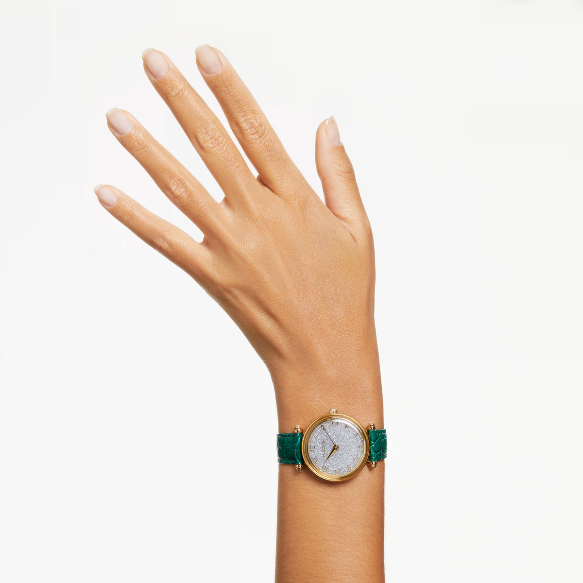 Swarovski Crystalline wonder Green Leather strap Ladies Watch - 5656893