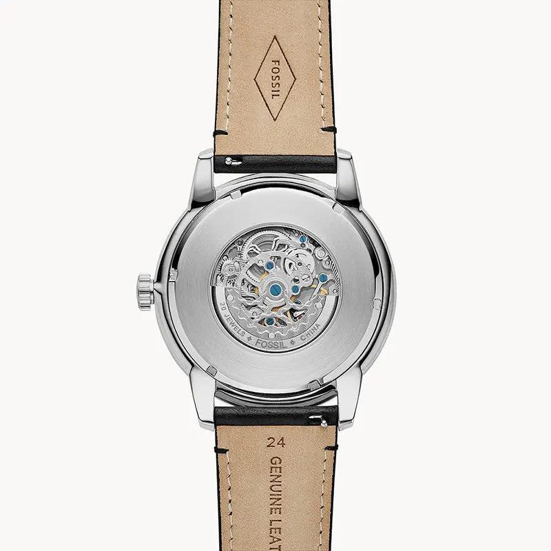 Fossil Townsman Black Leather Strap Men's Mechanical Watch- ME3153