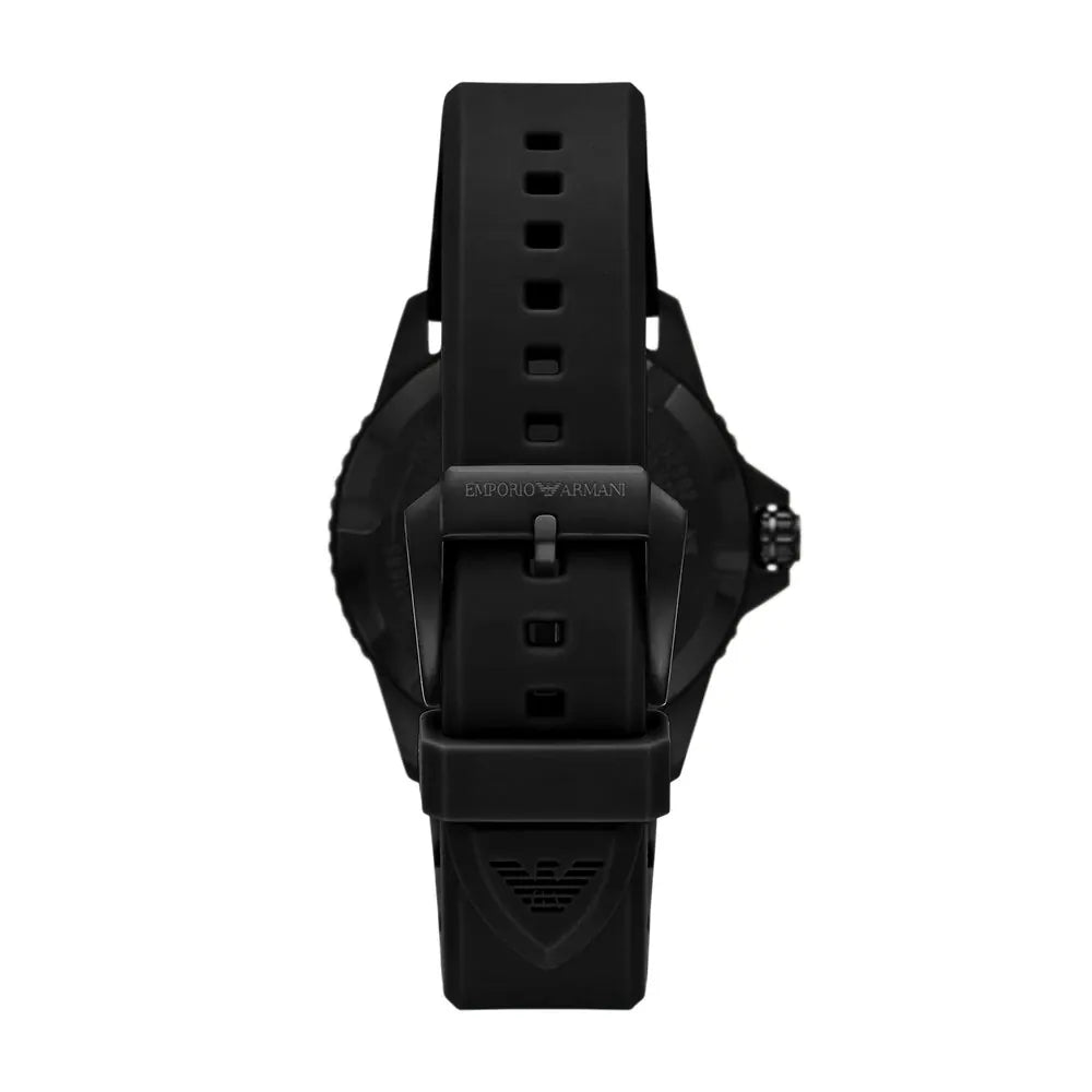 Emporio Armani World Explorer Rubber Strap Black Dial Men's Watch- AR11684
