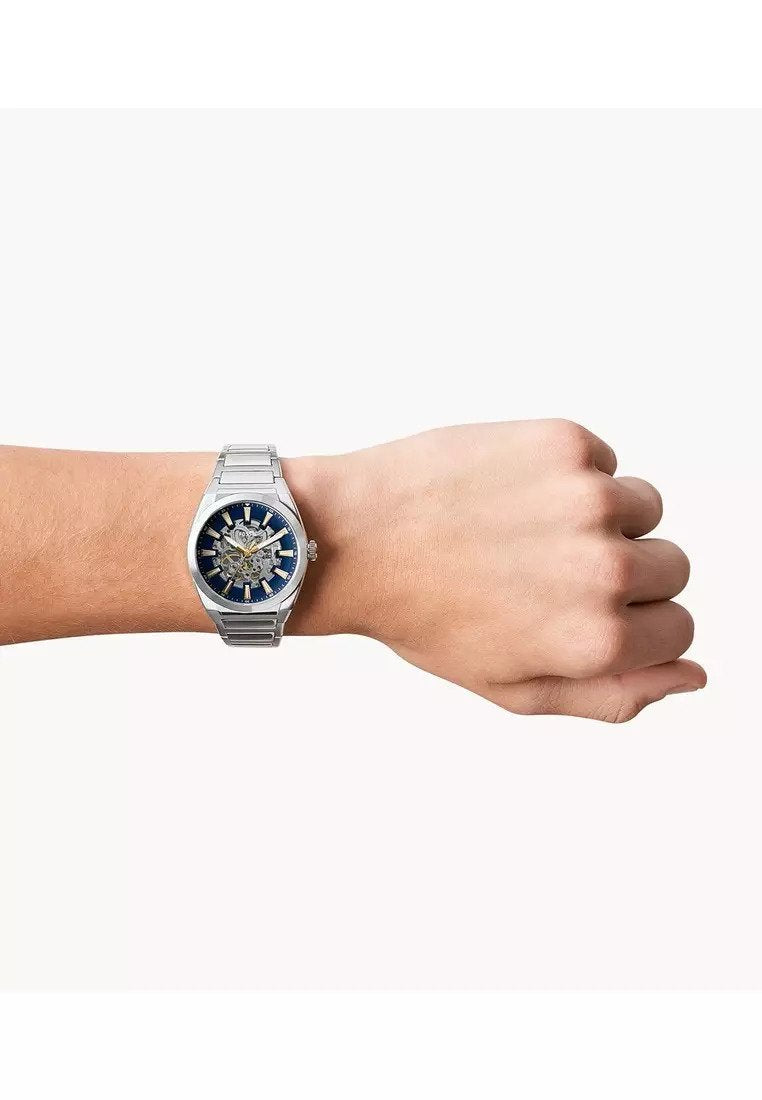 Fossil Everett Blue Skeleton Dial Men's Automatic Watch- ME3220