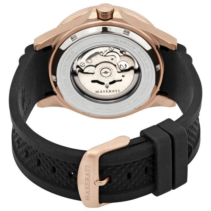 Maserati Sfida Rose Gold Silicone Strap Men's Automatic Watch- R8821140001