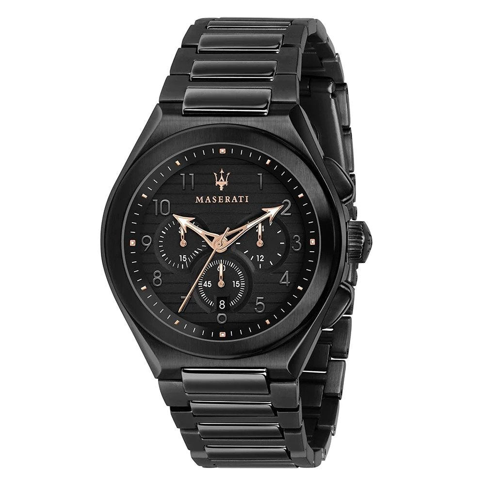 Maserati Triconic All Black Men's Chronograph Watch- R8873639003