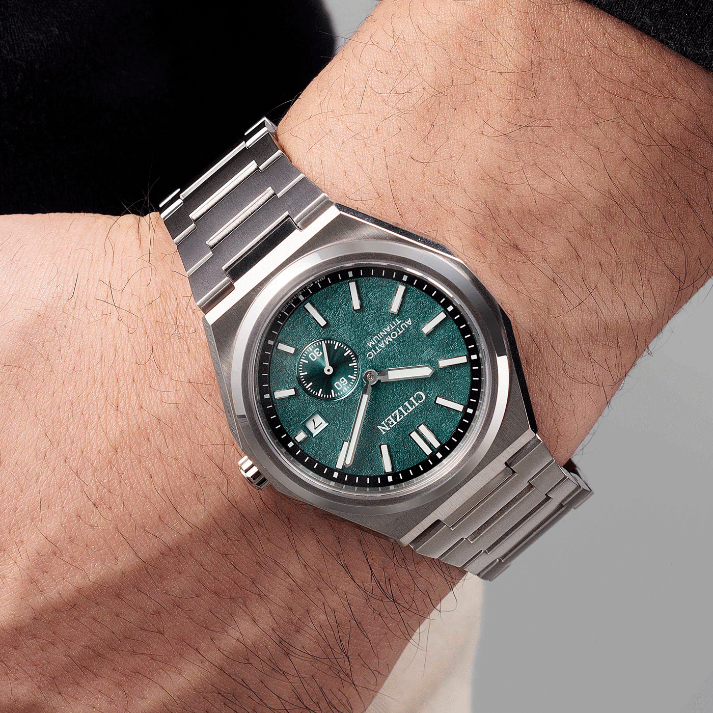 Citizen Forza Zenshin Super Titanium Small Second Green Dial Men's Watch- NJ0180-80X