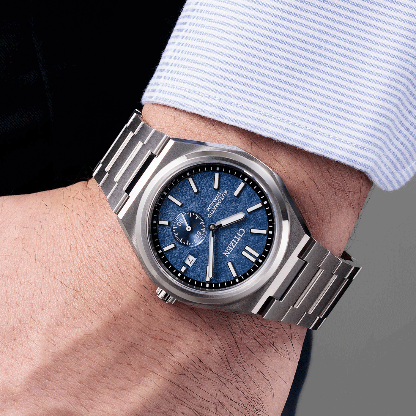 Citizen Zenshin Super Titanium Small Second Blue Dial Men's Watch- NJ0180-80L