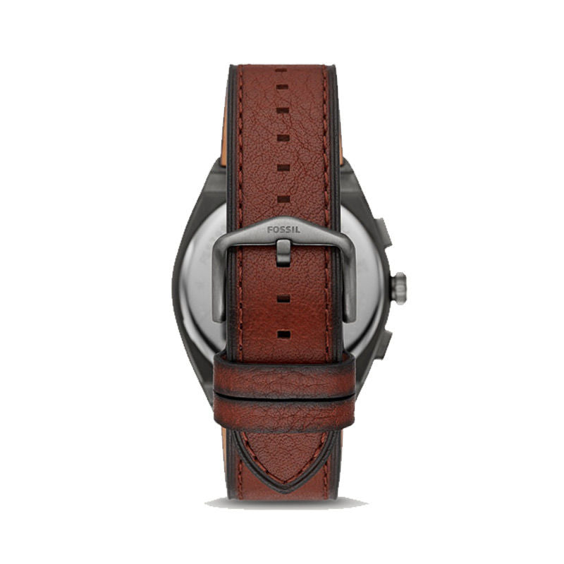 Fossil Everett Black Dial Brown Leather Men's Chronograph Watch- FS5799