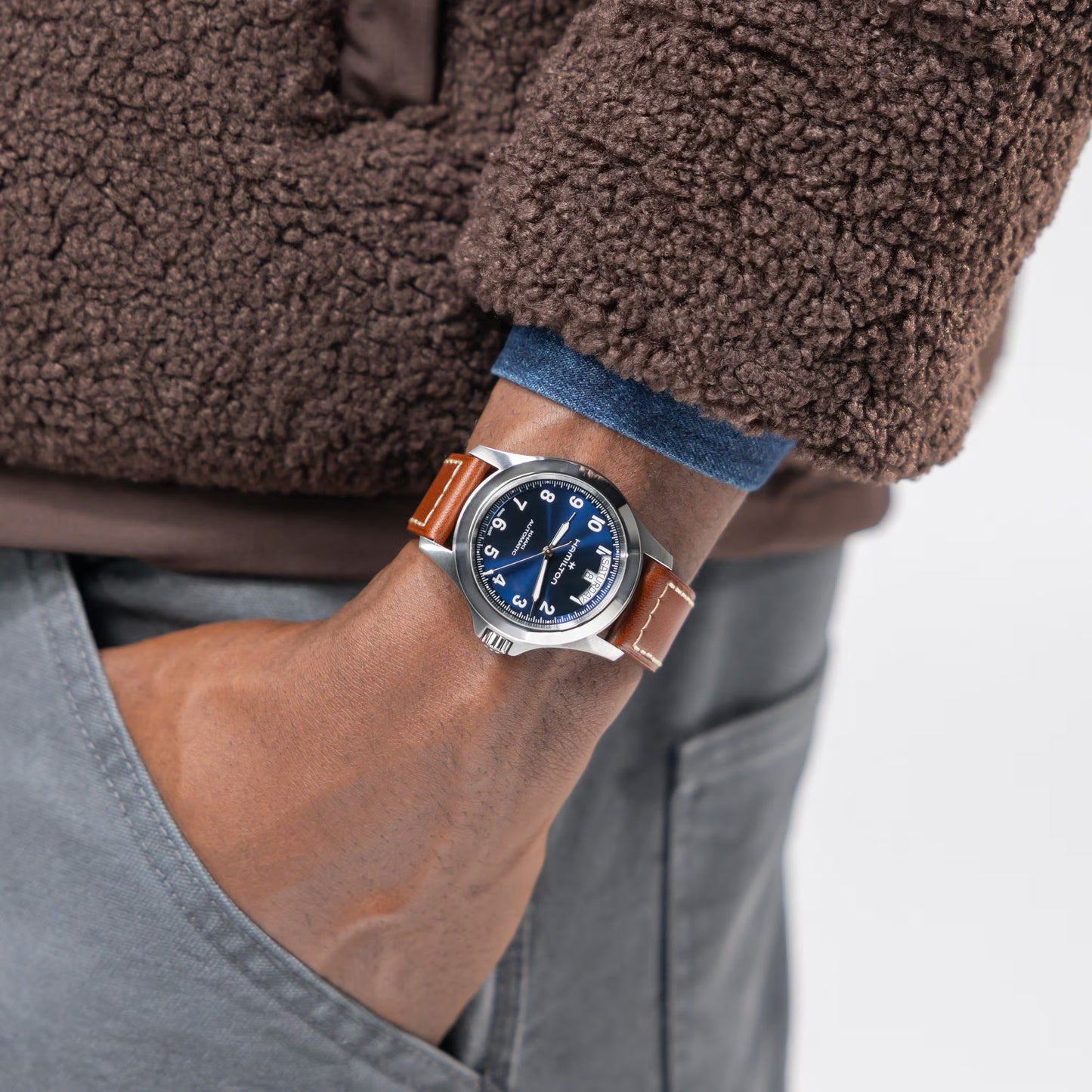 Hamilton Khaki Field King Day-Date Blue Dial 40mm Automatic Men's Watch - H64475540