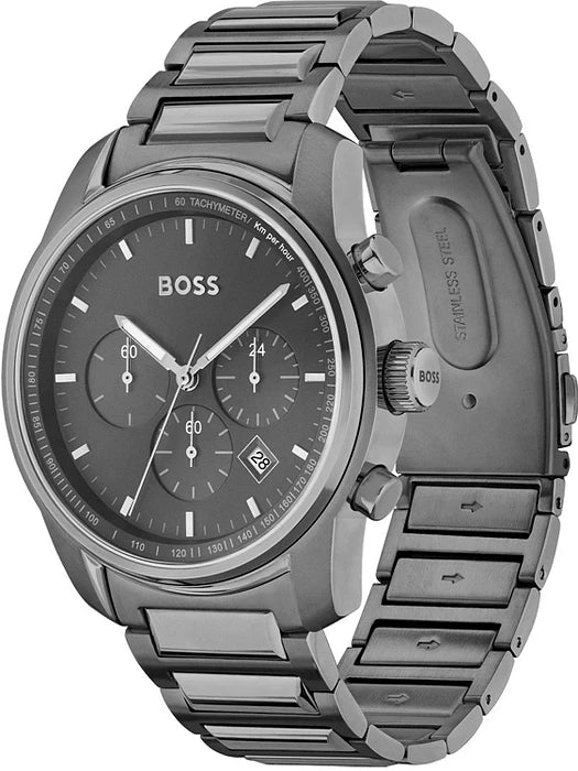 Hugo BOSS TRACE Herenhorloge Grey Dial Men's Chronograph Watch- HB1514005