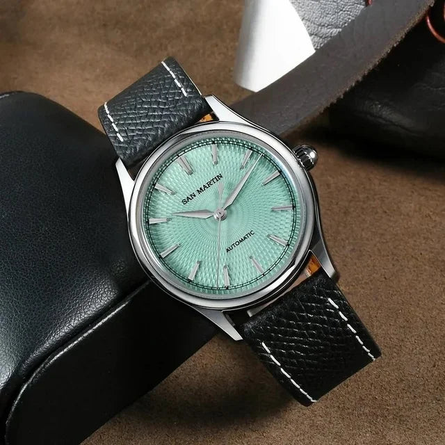 San Martin 37mm Diamond-patterned dial Automatic Men's Watch - SN0110G