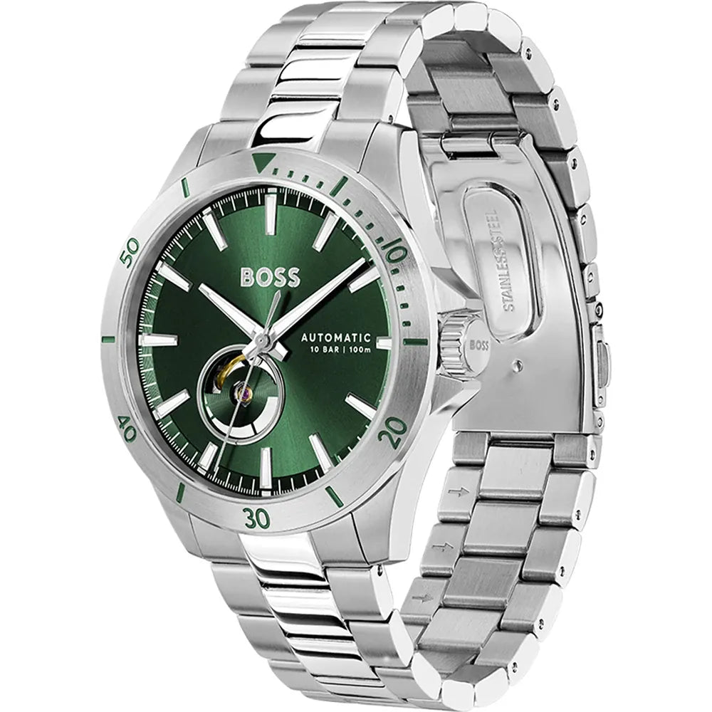 Hugo Boss Troper Automatic Green Dial Men's Watch - 1514200