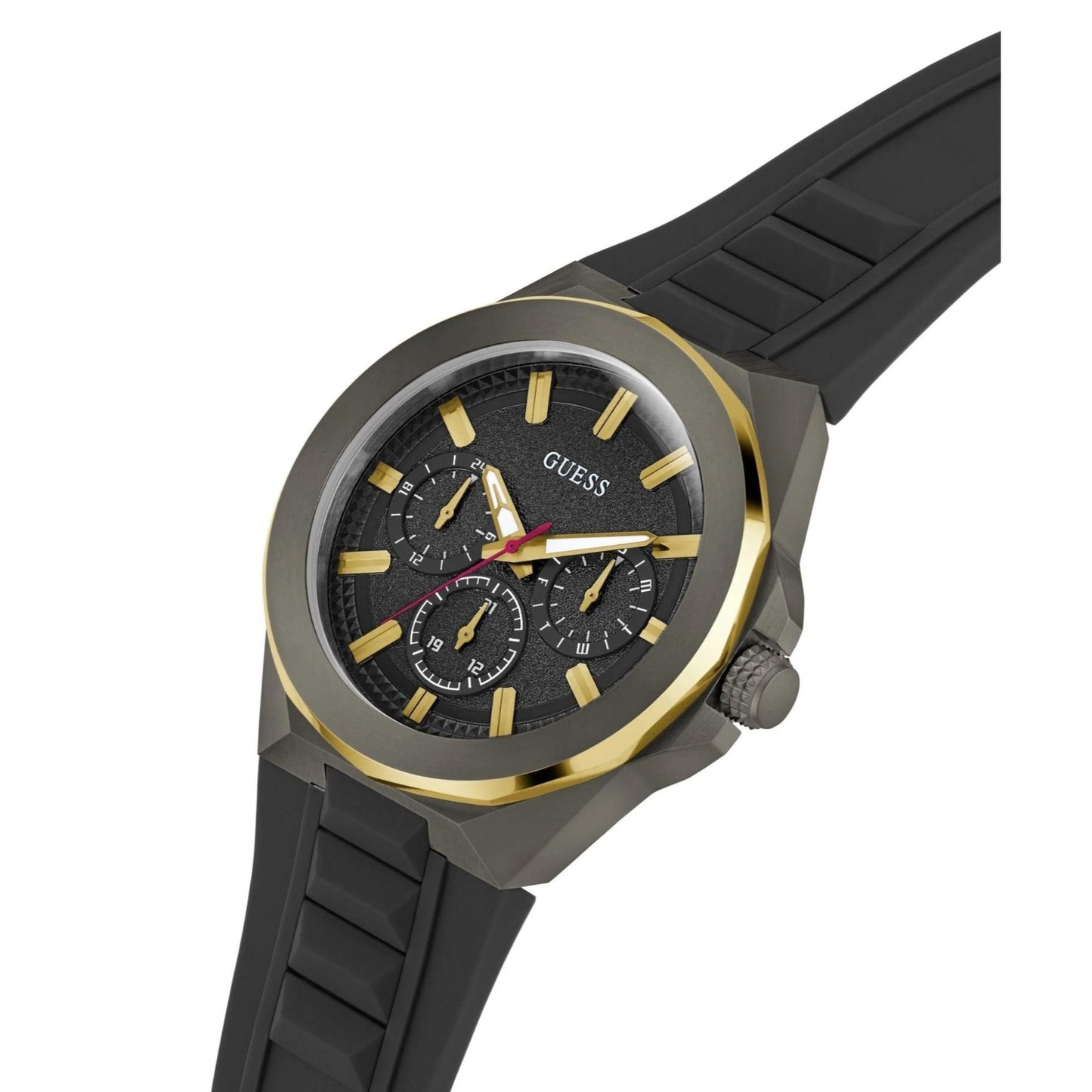 Guess Black Rubber Strap Men's Multifunction Watch- GW0799G1
