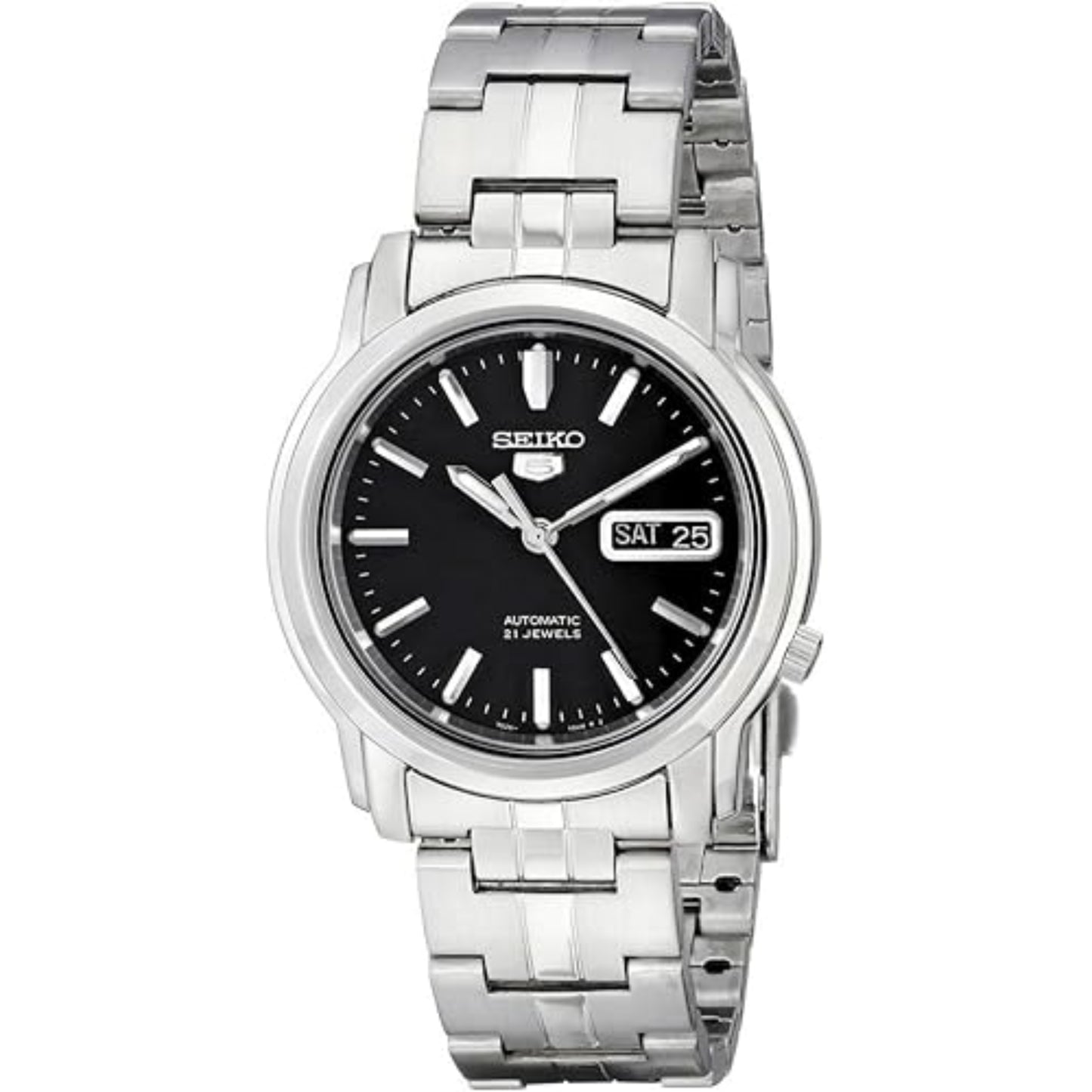 Seiko 5 Automatic Black Dial Stainless Steel Bracelet Men’s Watch - SNKK71K1