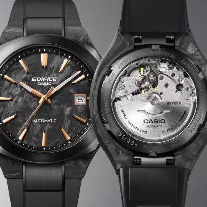 Casio Edifice Automatic Black Dial Carbon Case Men's Watch - EFK-200XPB-1A