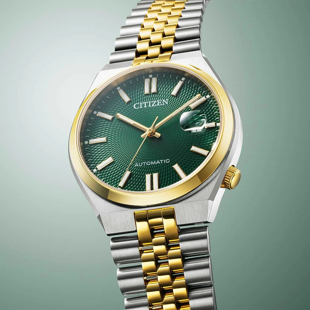 Citizen Tsuyosa Two-Tone Green Dial Men's Watch - NK0024-54X