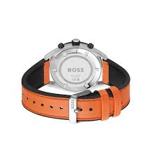 Hugo Boss Center Court Orange Silicone Strap Men's Chronograph watch- HB1514025