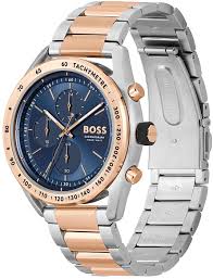 Hugo Boss Center Court Dual Tone Blue Dial Mne's Chronograph Watch- HB1514026