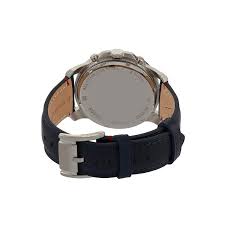 Fossil Grant Chronograph Blue Dial Blue Leather Strap Men's Watch- FS5373