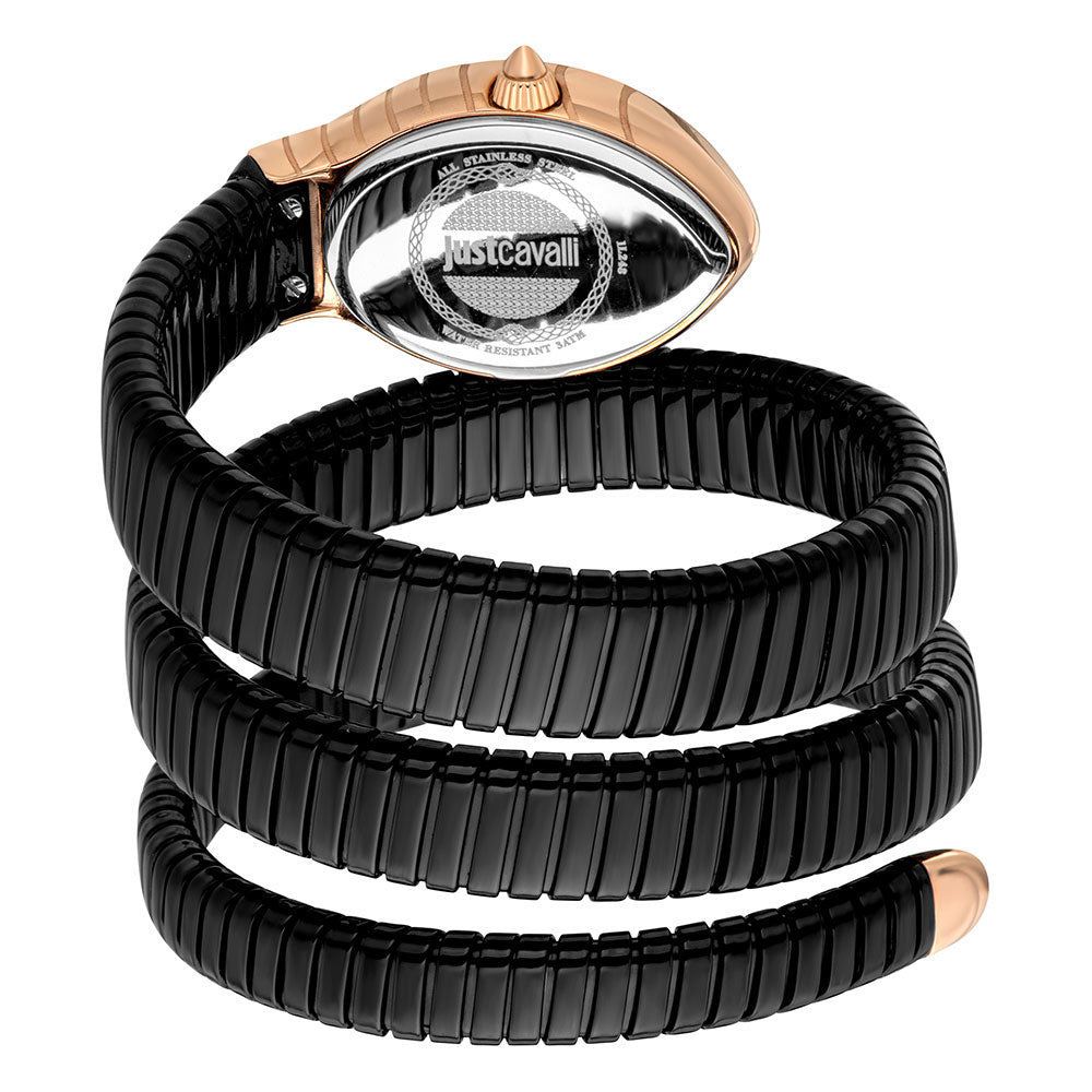 Just Cavalli Signature Snake Black Dial Watch For Women- JC1L248M0085