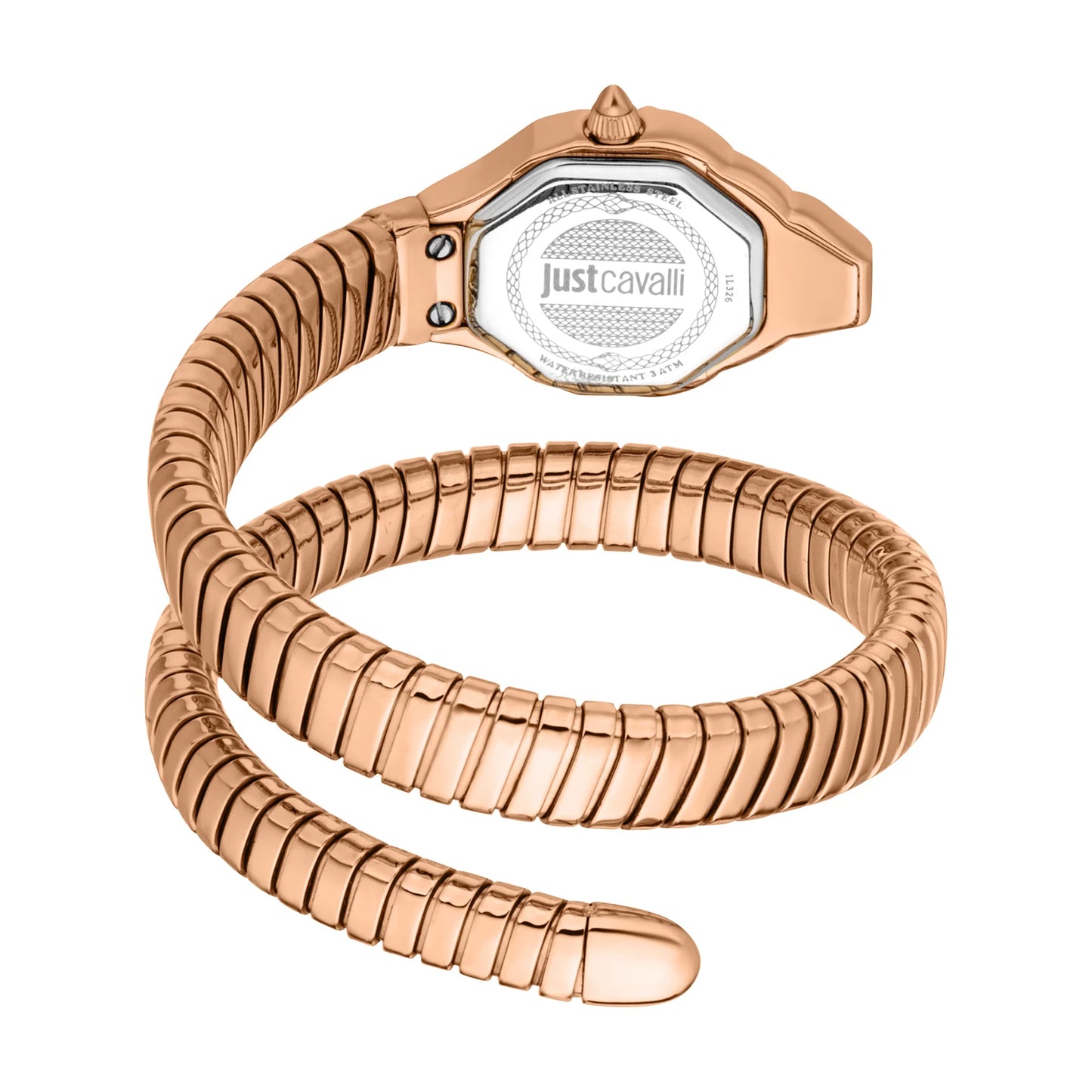 Just Cavalli Rose Gold Dial Signature Snake Ladies Watch - JC1L326M0045