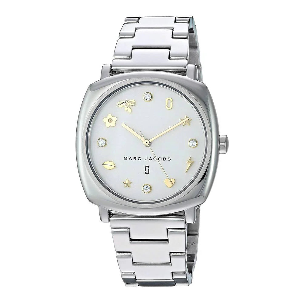 Marc Jacobs Mandy Silver White dial Ladies Watch- MJ3572