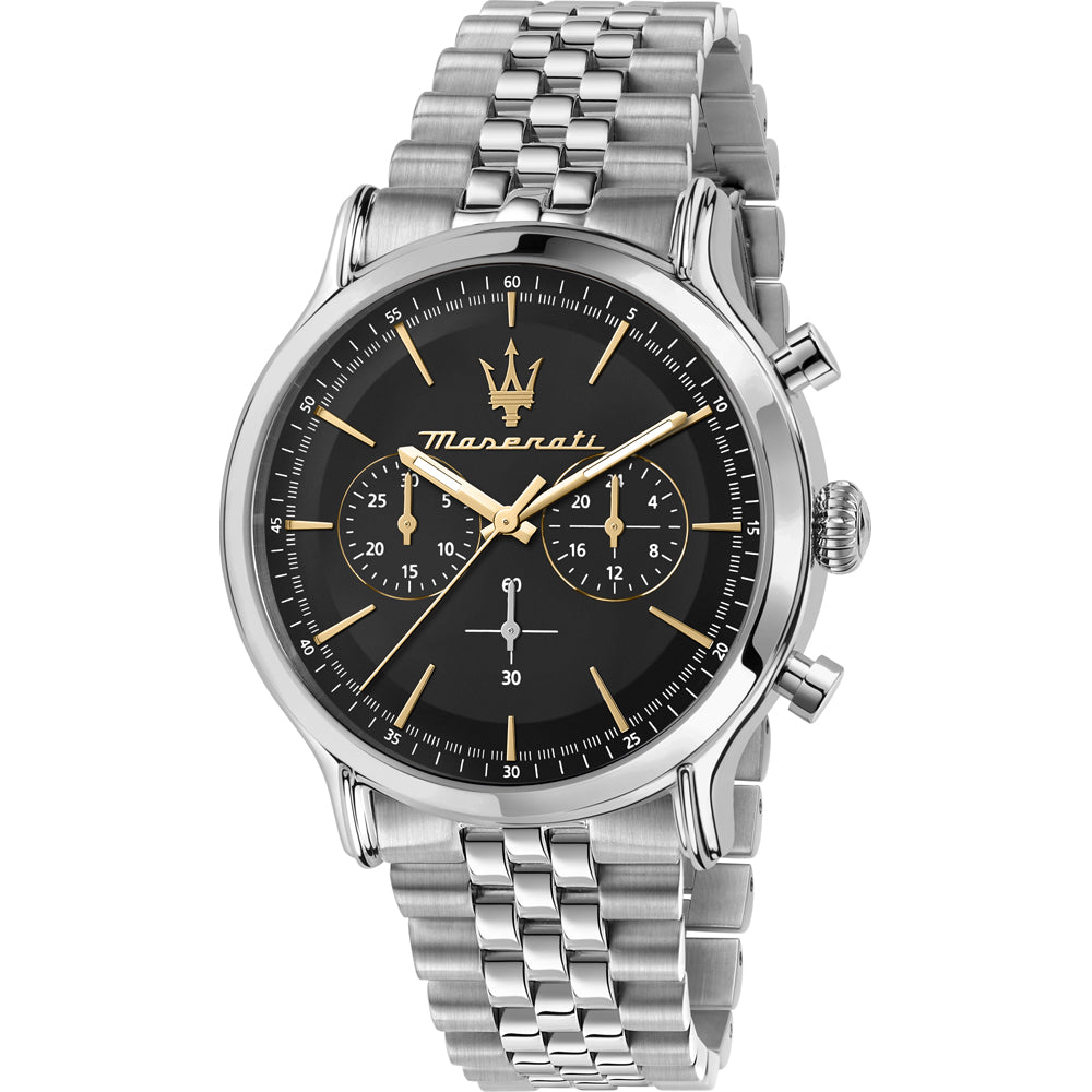 Maserati Epoca Black Dial Men's Chronograph Watch- R8873618017