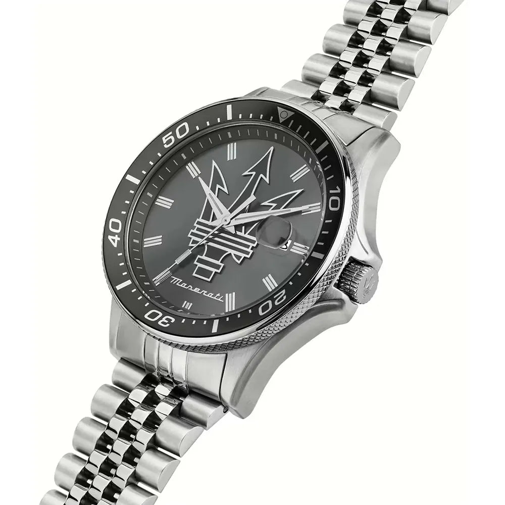 Maserati Sfida Grey Dial Stainless steel with date Men's Watch - R8853140010