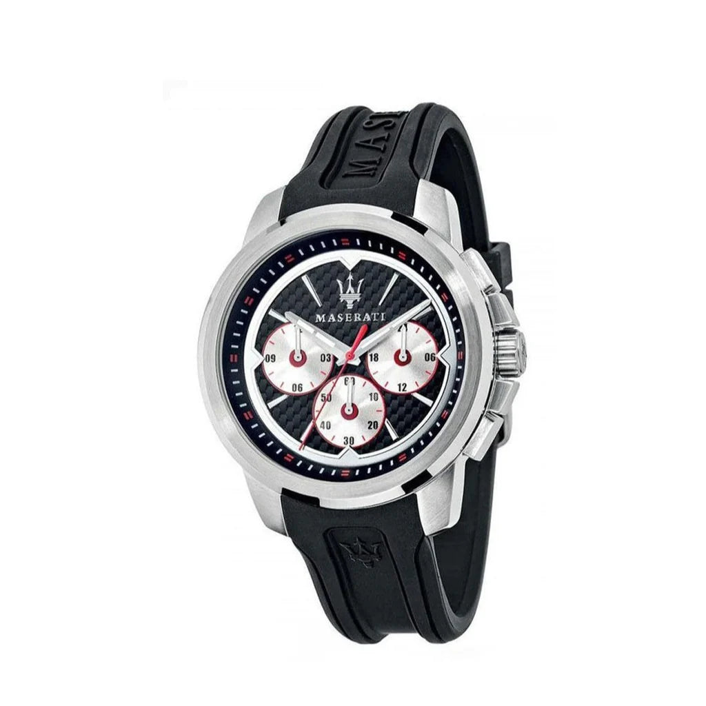 Maserati Sfida Black Silicone Strap Men's Chronograph Watch- R8851123001