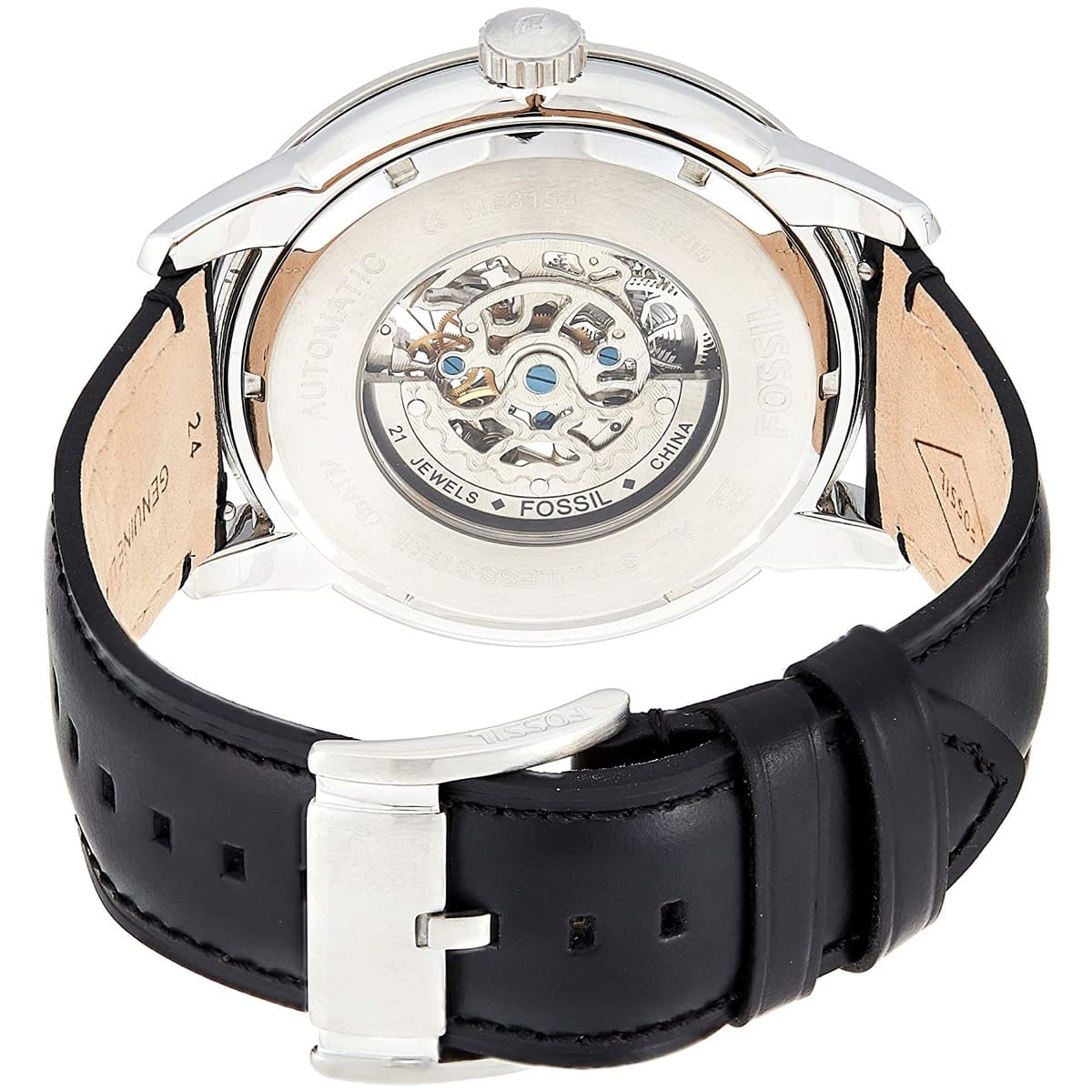 Fossil Townsman Black Leather Strap Men's Mechanical Watch- ME3153