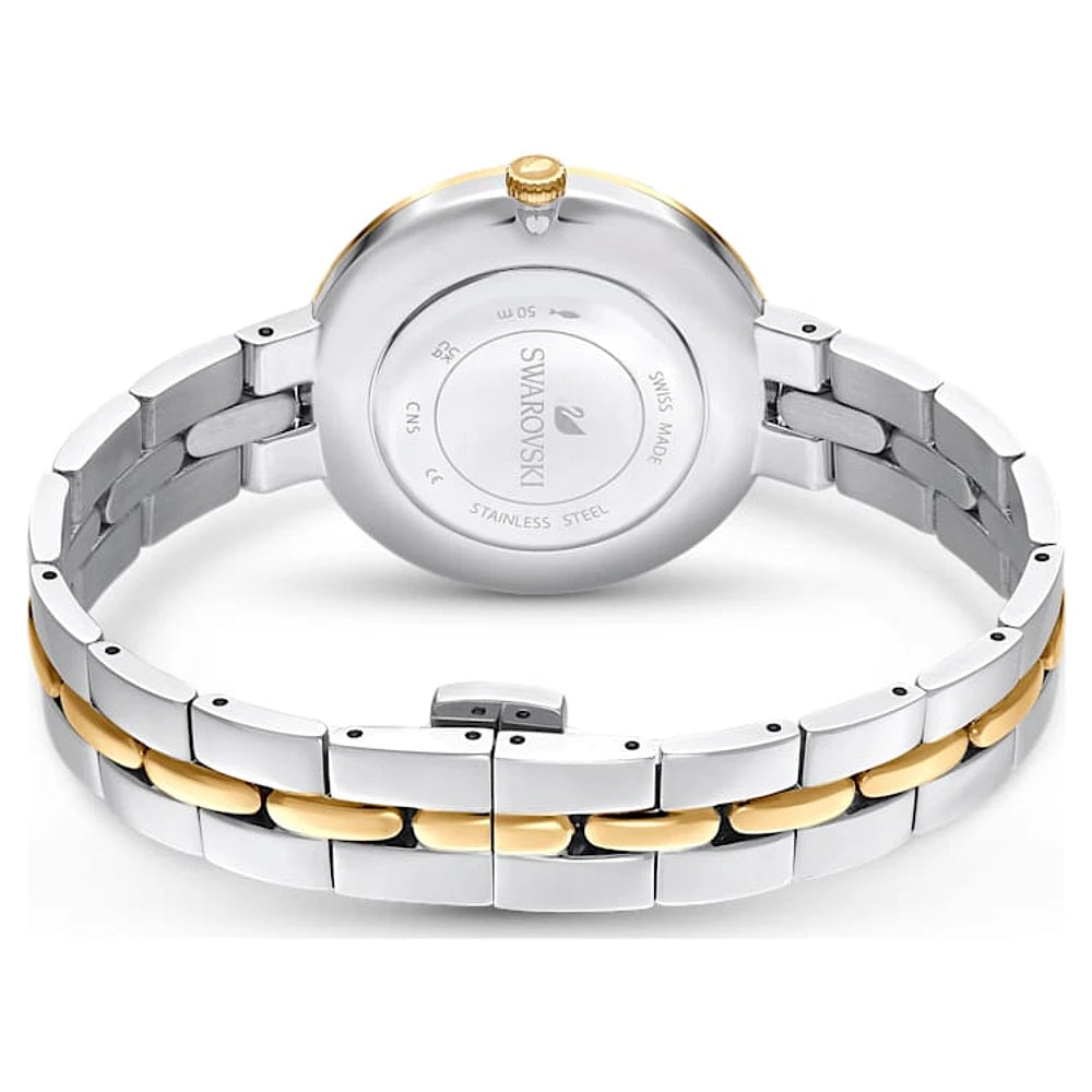 Swarovski Dual Tone Black Dial Ladies Watch- 5644072