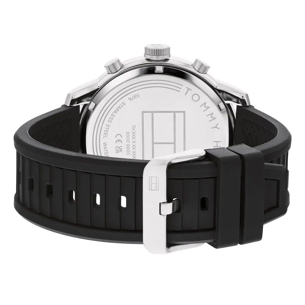 Tommy Hilfiger Black Rubber Strap Men's Multifunction Watch- 1792074