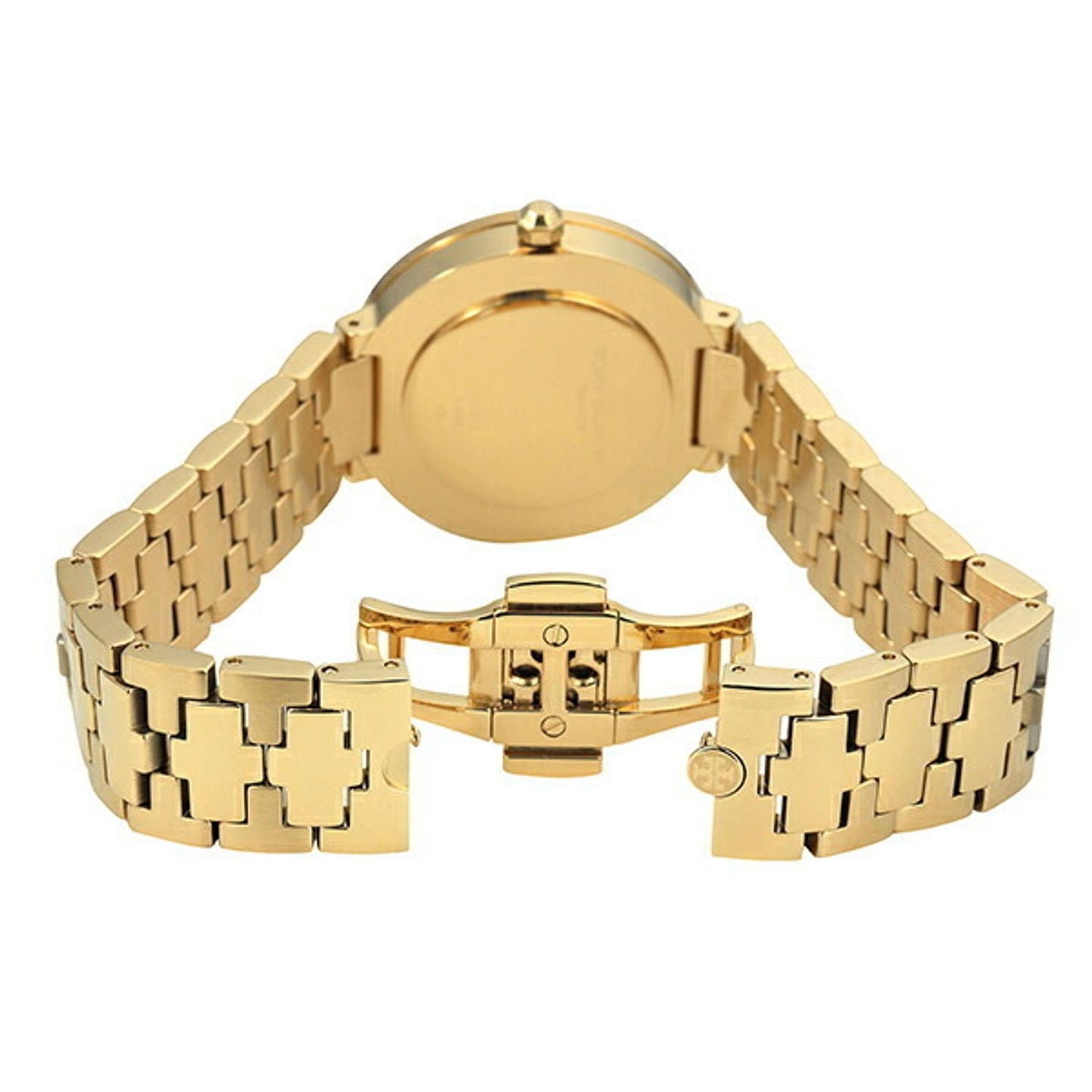 Tory Burch The Reva Gold Tone Stainless Steel Strap Ladies Watch- TBW4025