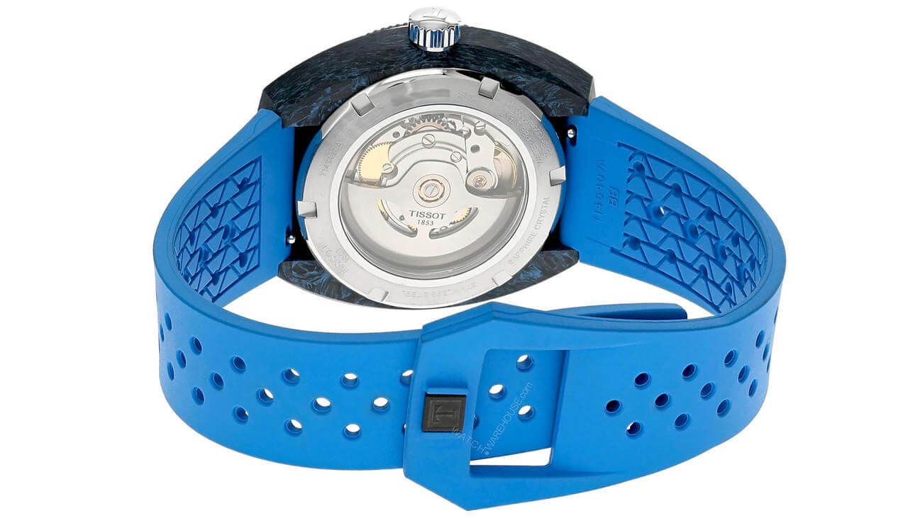 Tissot Sideral S Powermatic 80 Blue Dial Silicone Strap Watch for Men- T145.407.97.057.01