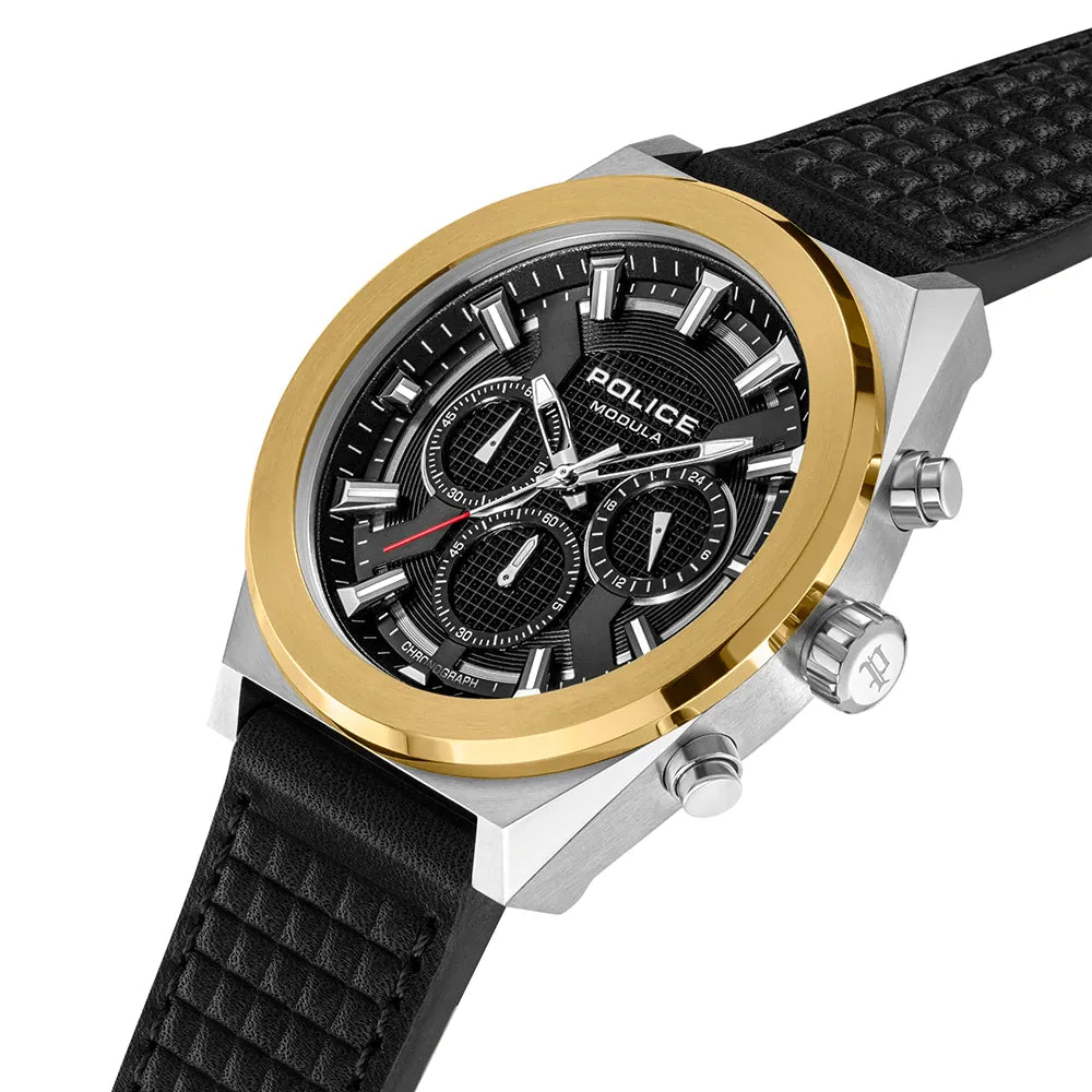 Police Modula 1.0 Customizable set with 2 straps and 2 bezels Black Dial Men's Watch - PEWGC00923X0