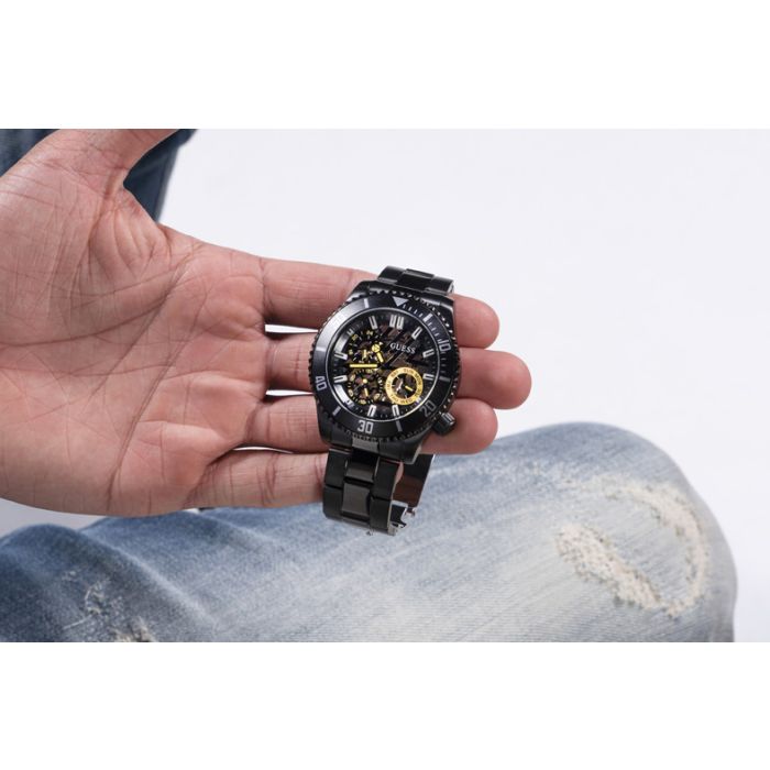 Guess Men's Black Chronograph Watch- GW0488G3