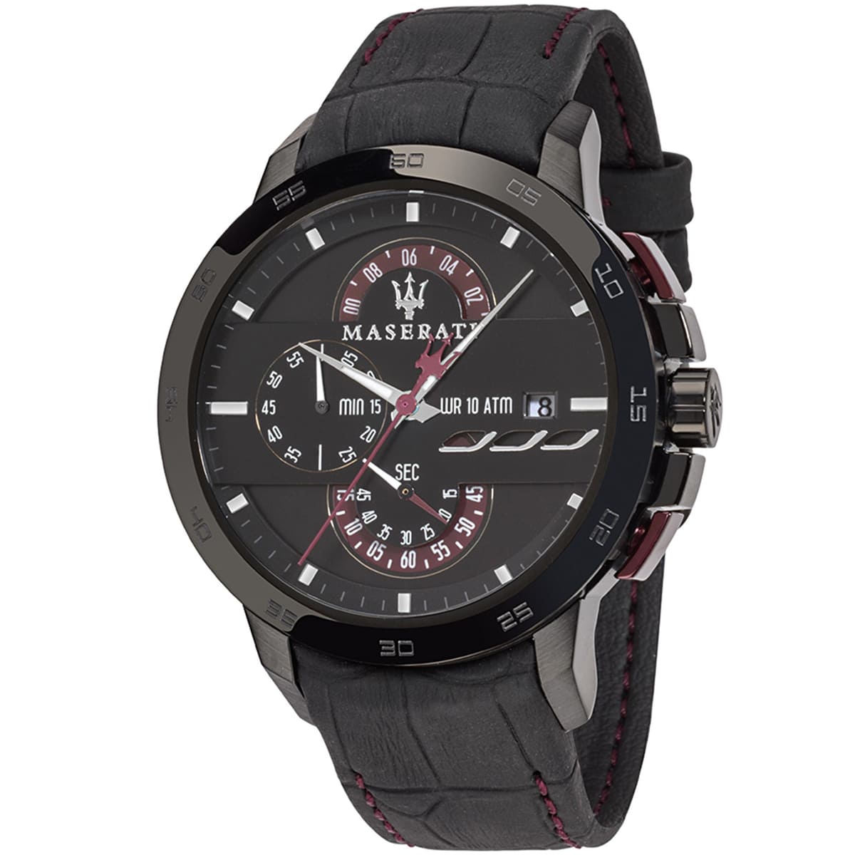Maserati Black Dial Leather Belt with Black Color Men's Watch - R8871619003