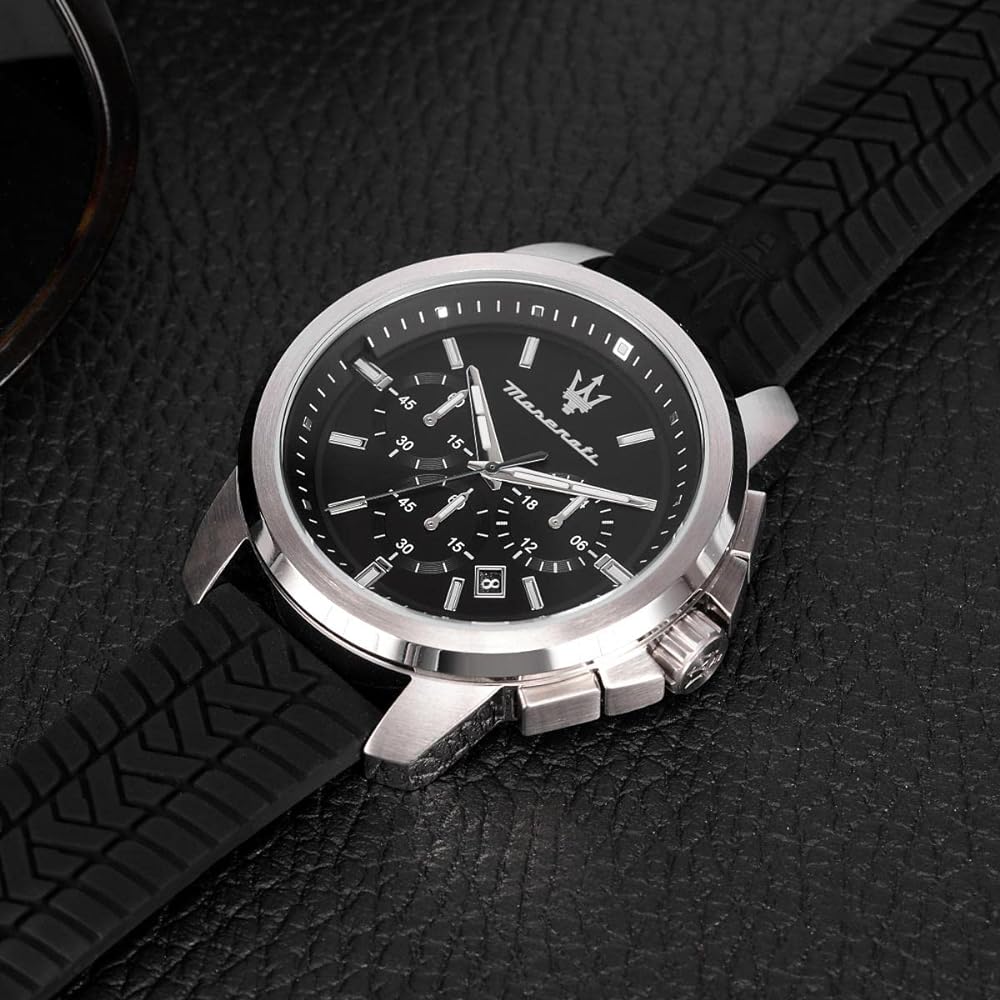 Maserati Black Dial Men's Chronograph Watch- R8871621014