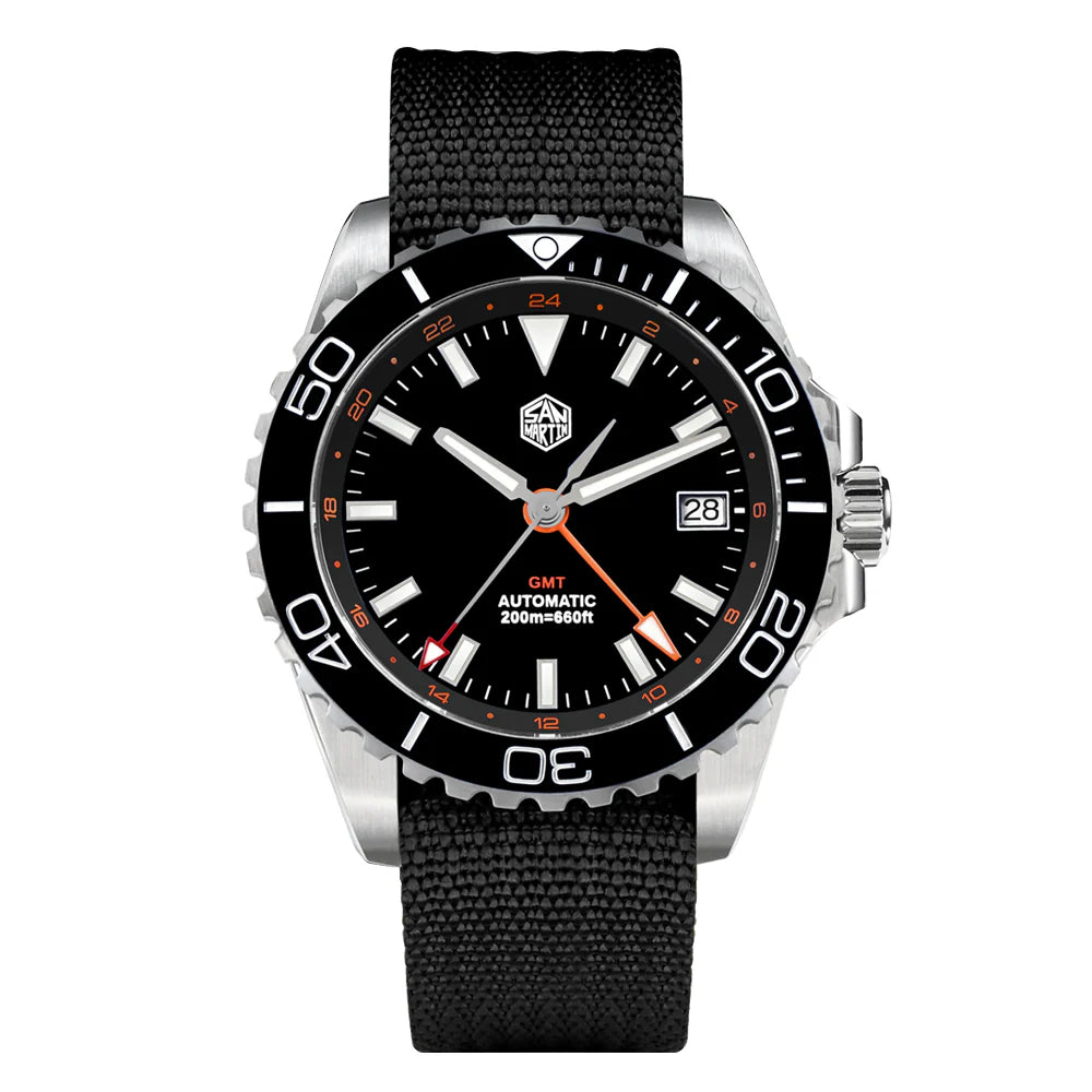 San Martin 39mm Diver GMT Men's Watch - SN0136