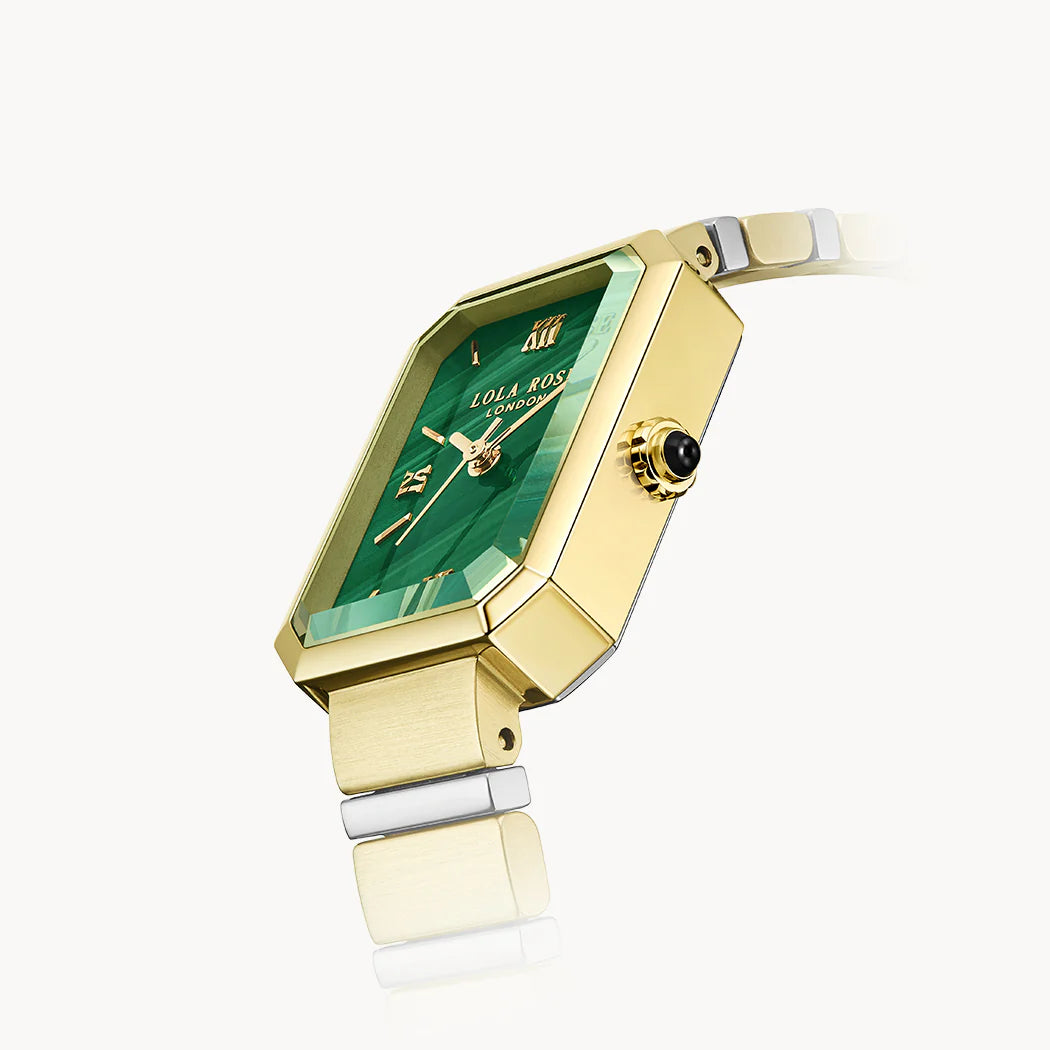 Lola Rose Malachite Dual Tone Green Dial Ladies Watch- LR4701