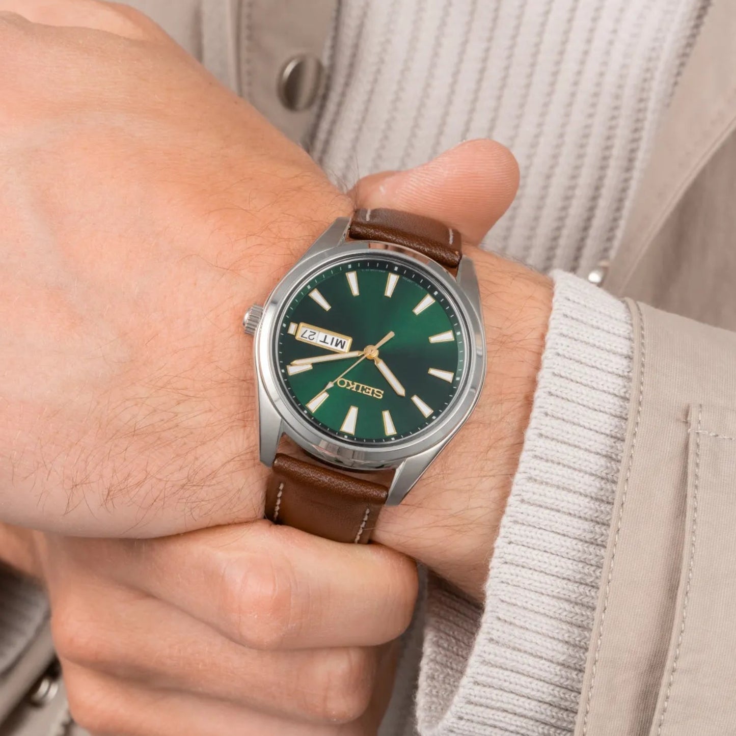 Seiko Classic Green Dial Men's Watch - SUR449P1