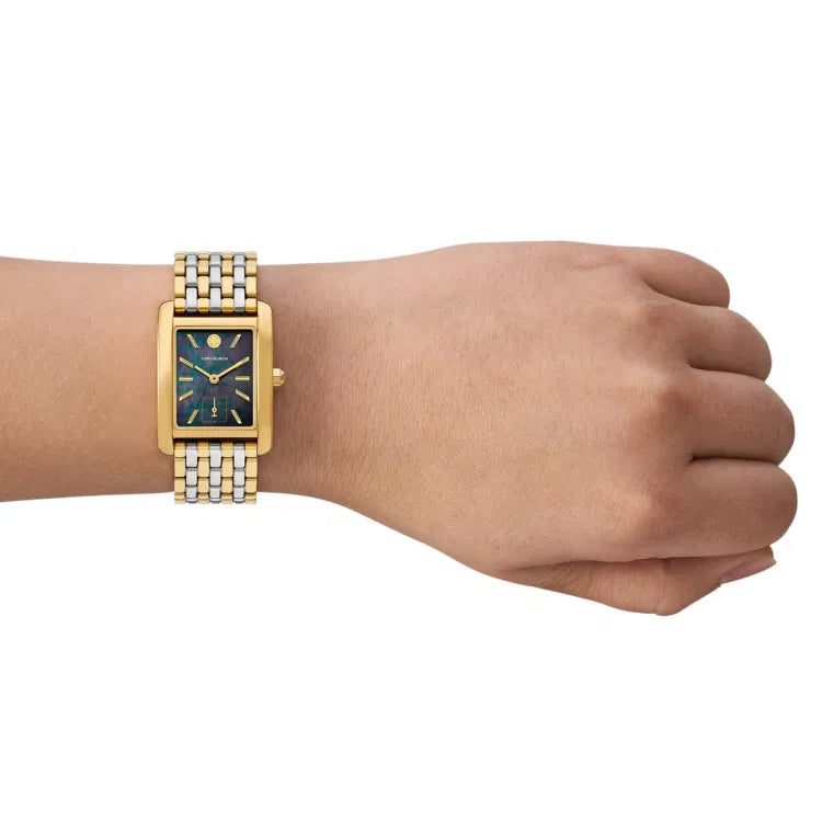 Tory Burch Eleanor black mother-of-pearl dial Two-Tone bracelet Ladies Watch - TBW1084