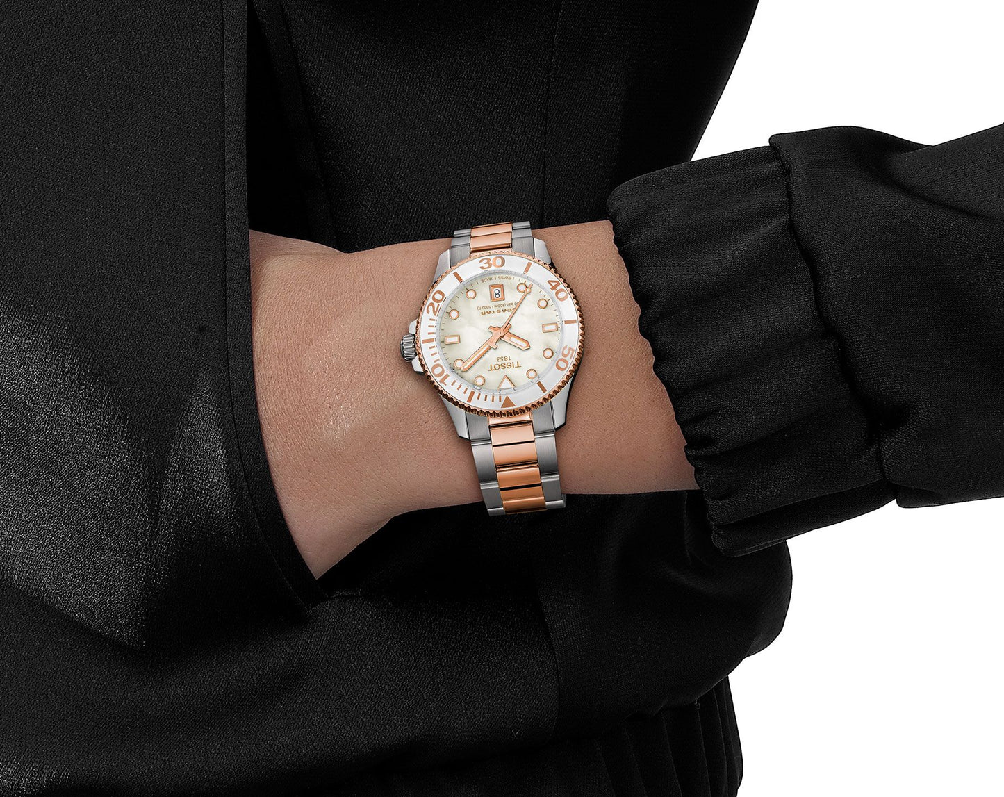 Tissot Seastar 1000 White Dial Ladies Watch - T120.210.22.111.00