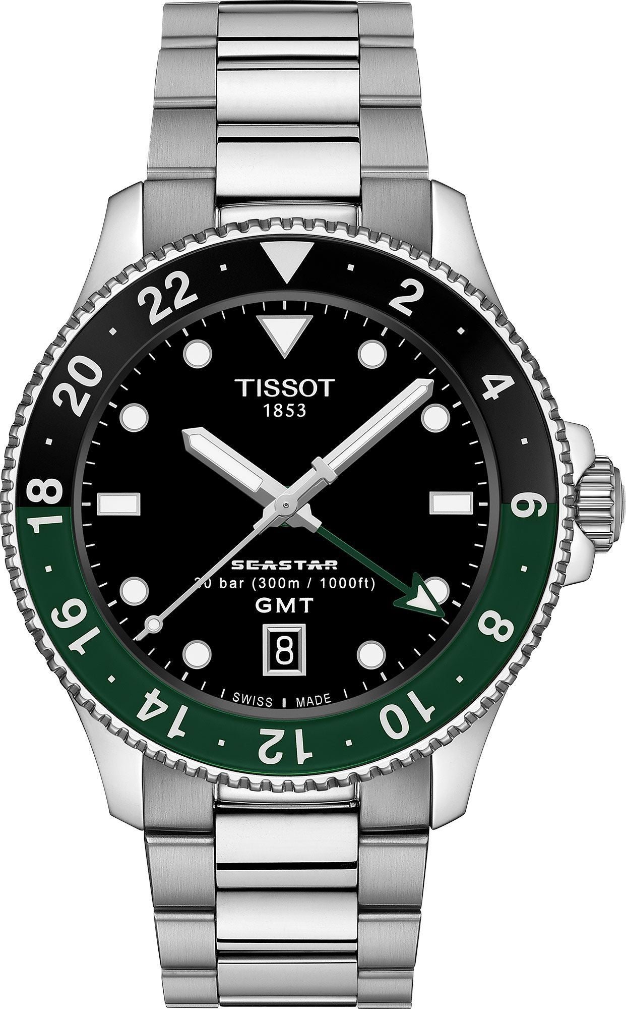 Tissot Seastar 1000 Quartz GMT Black Dial Men's Watch - T120.852.11.051.00