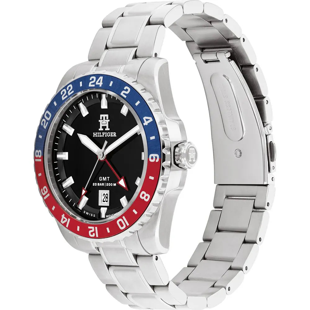 Tommy Hilfiger TH85 GMT Black Dial Men's Watch - 1792131