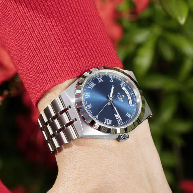 TUDOR Royal Classic Day-Date 41mm Blue Dial Men's Watch - m28600-0005