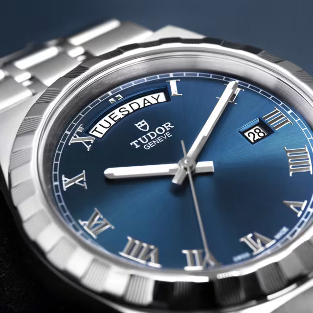 TUDOR Royal Classic Day-Date 41mm Blue Dial Men's Watch - m28600-0005