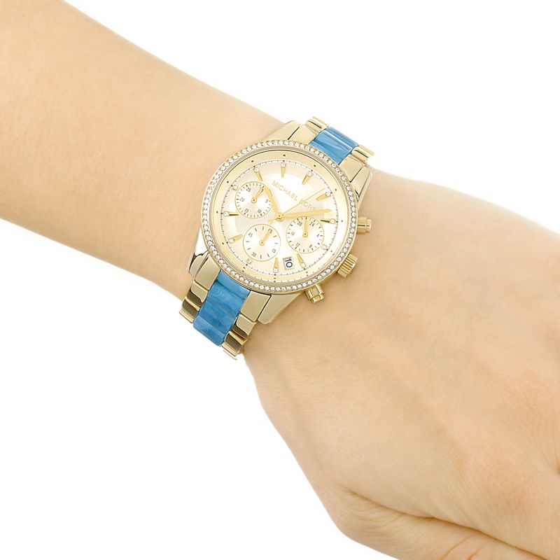 Michael Kors Gold Tone Women's Chronograph Watch- MK6328